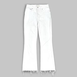 Madewell White Flare Jeans with Raw Hem - Women’s Size XS